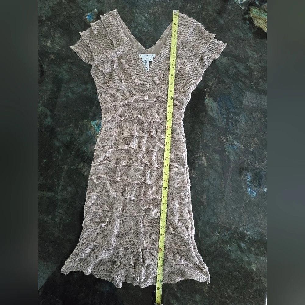Stunning Max Studio layered champagne colored dress. Size XS - Picture 8 of 10